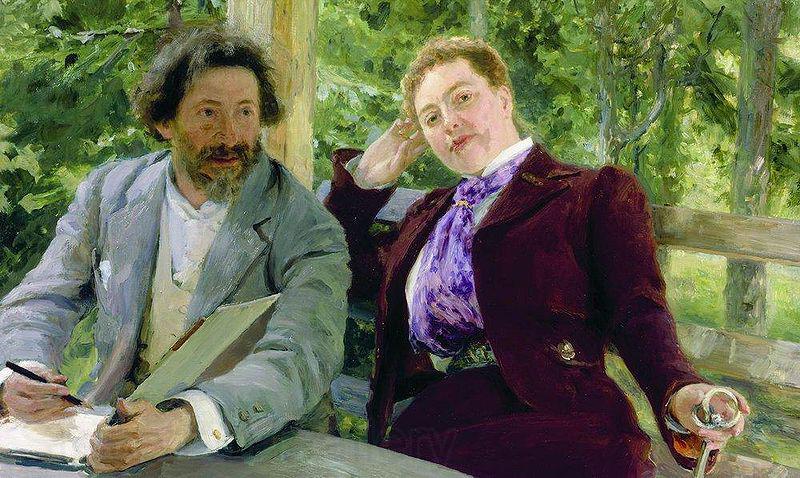 Ilya Yefimovich Repin Self portrait with Natalia Borisovna Nordman-Severova. France oil painting art